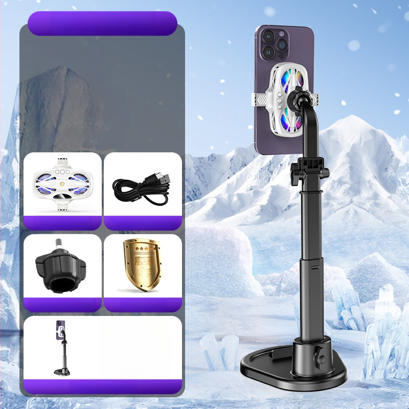 Radiatoriaus mobiliojo telefono galinis laikiklis Aušinimo artefaktas Naujas tiesioginės transliacijos skaitmeninis ekranas Dvigubas turbo magnetinis puslaidininkis