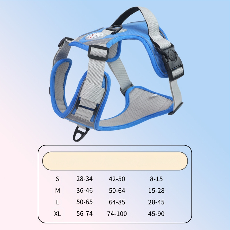 Nový cezhraničný hrudný popruh pre veľkých psov, protišmyková vesta odolná voči výbuchu, priedušná vesta s produktmi pre domáce zvieratá