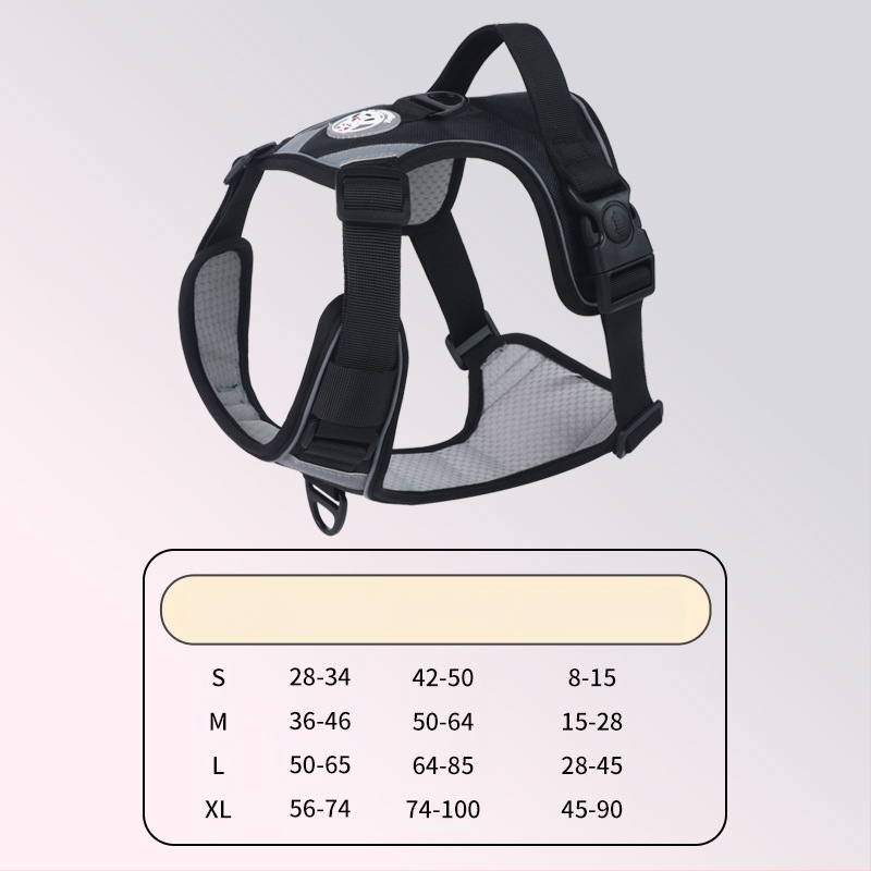Nový cezhraničný hrudný popruh pre veľkých psov, protišmyková vesta odolná voči výbuchu, priedušná vesta s produktmi pre domáce zvieratá