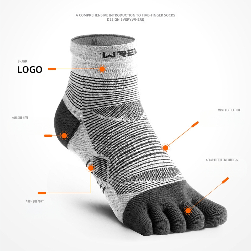 WRELS Running Marathon Professional Sports Five Finger Sokid Coolmax Kiirelt kuivavad Higi imavad Kulumiskindlad Murdmaasuusa Sokid Meestele ja Naistele