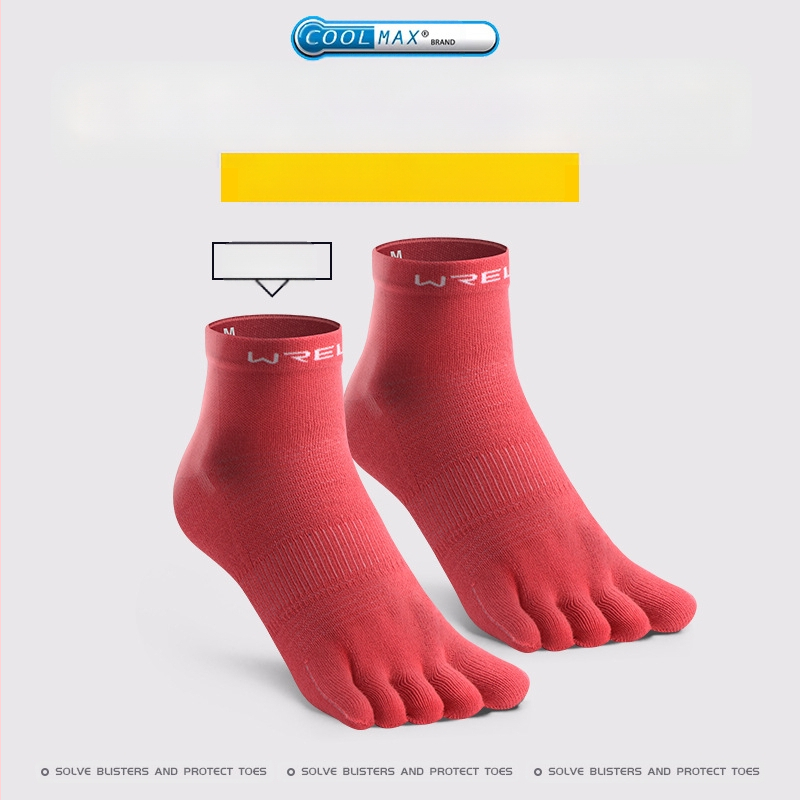 WRELS Running Marathon Professional Sports Five Finger Sokid Coolmax Kiirelt kuivavad Higi imavad Kulumiskindlad Murdmaasuusa Sokid Meestele ja Naistele