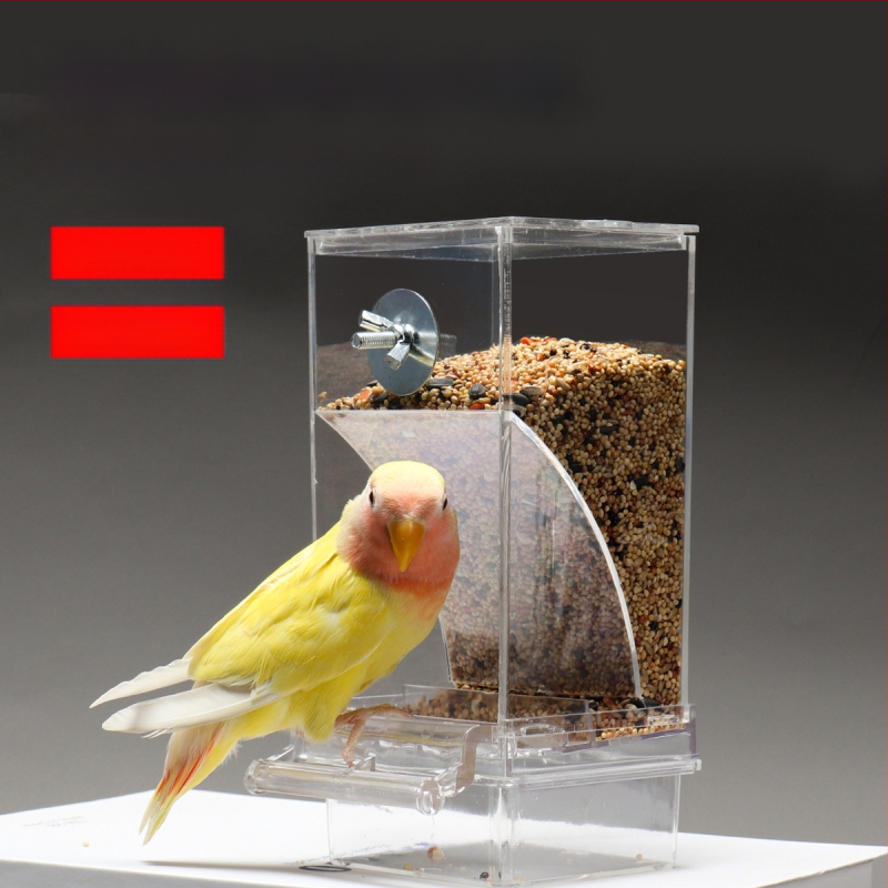 Papagal păsări hrană cutie anti-împrăștiere automată hrănitoare anti-stropire externă hrănire păsări hrănitoare piele de tigru bujor Xuan Feng păsări provizii