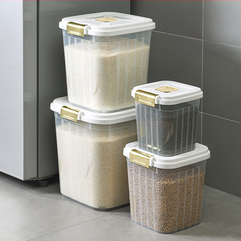 Didelės talpos ryžių kibiras namų virtuvei, atsparus vabzdžiams ir drėgmei, sandari, prieinama prabangi ryžių laikymo dėžė, ryžių miltų ir grūdų laikymo dėžė