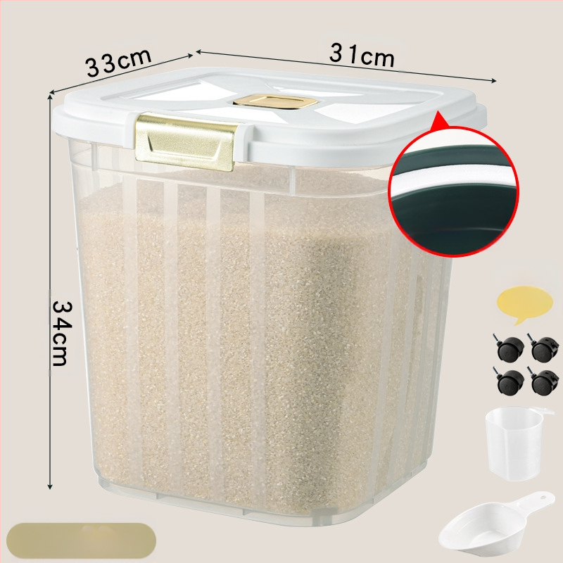 Didelės talpos ryžių kibiras namų virtuvei, atsparus vabzdžiams ir drėgmei, sandari, prieinama prabangi ryžių laikymo dėžė, ryžių miltų ir grūdų laikymo dėžė