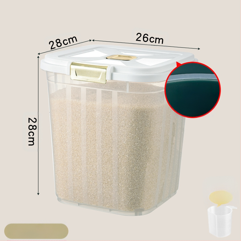 Didelės talpos ryžių kibiras namų virtuvei, atsparus vabzdžiams ir drėgmei, sandari, prieinama prabangi ryžių laikymo dėžė, ryžių miltų ir grūdų laikymo dėžė