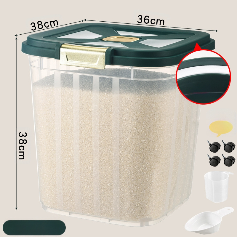 Didelės talpos ryžių kibiras namų virtuvei, atsparus vabzdžiams ir drėgmei, sandari, prieinama prabangi ryžių laikymo dėžė, ryžių miltų ir grūdų laikymo dėžė