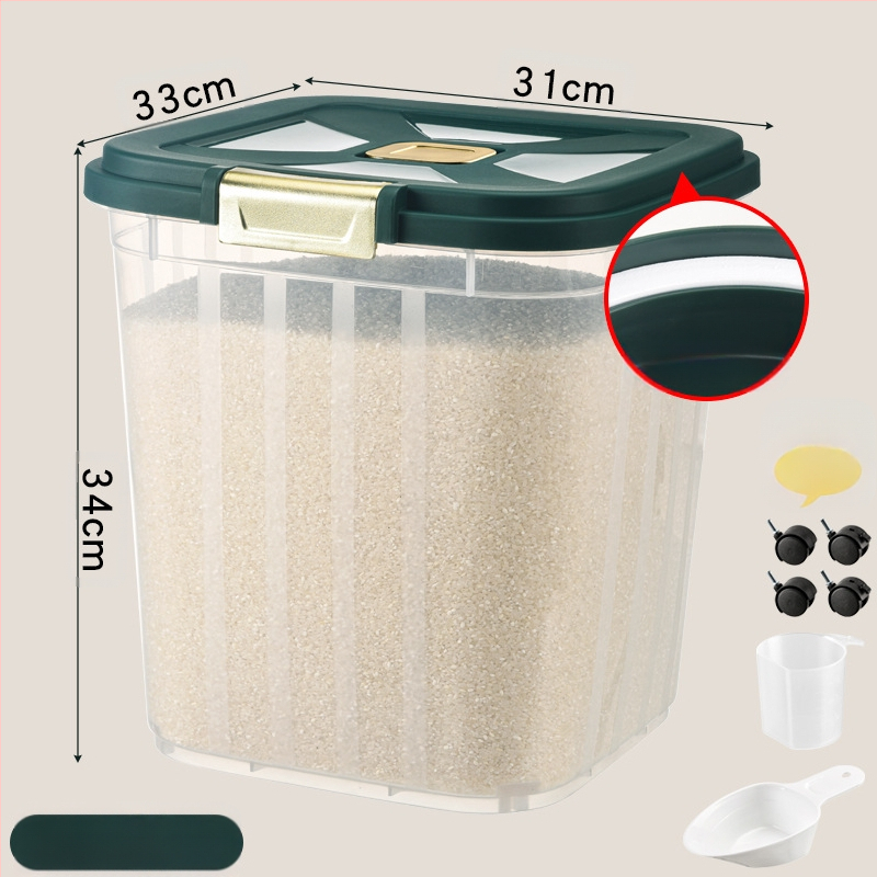Didelės talpos ryžių kibiras namų virtuvei, atsparus vabzdžiams ir drėgmei, sandari, prieinama prabangi ryžių laikymo dėžė, ryžių miltų ir grūdų laikymo dėžė