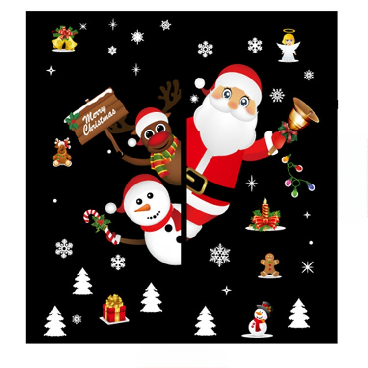 SK9241 Ziemassvētku vecīša uzlīmes Ziemassvētku rotājumi Šķērsrobežu logu stikla logu ūdensnecaurlaidīgas sienas uzlīmes Ziemassvētku logu uzlīmes