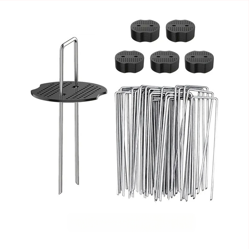 U formos įžeminimo vinys 15 cm plastikinės tarpinės vejos vinys sodo palapinei, vėjui atsparios vinys, cinkuotos fiksuotos vinys, žolei atsparios medžiaginės įžeminimo vinys