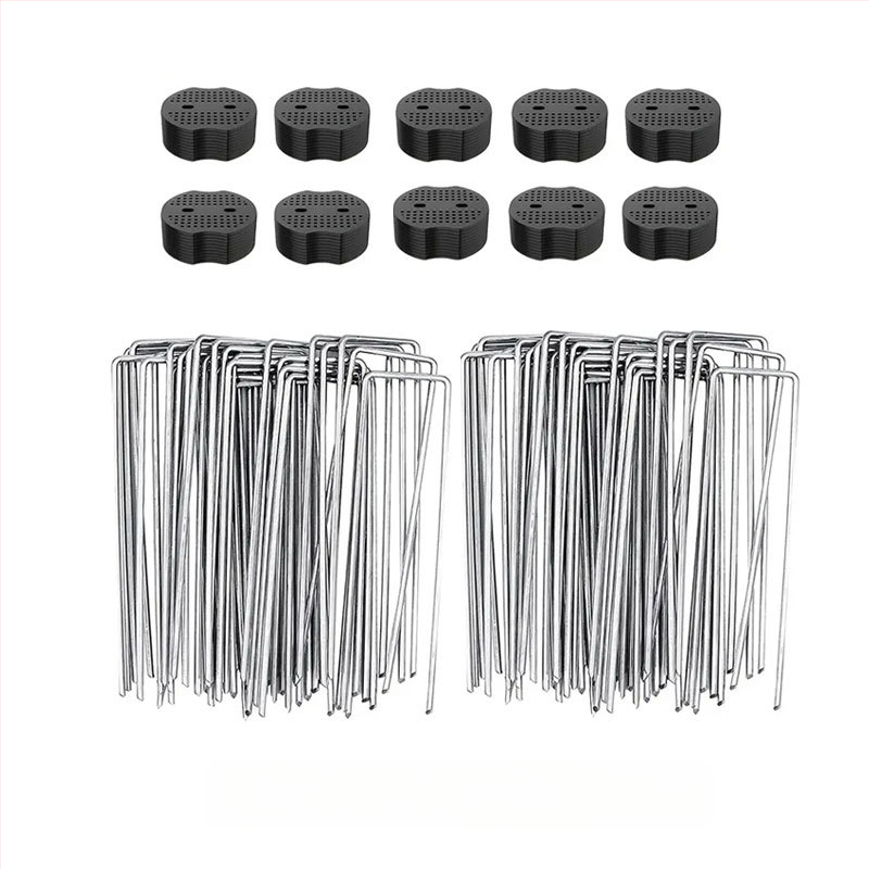 U formos įžeminimo vinys 15 cm plastikinės tarpinės vejos vinys sodo palapinei, vėjui atsparios vinys, cinkuotos fiksuotos vinys, žolei atsparios medžiaginės įžeminimo vinys