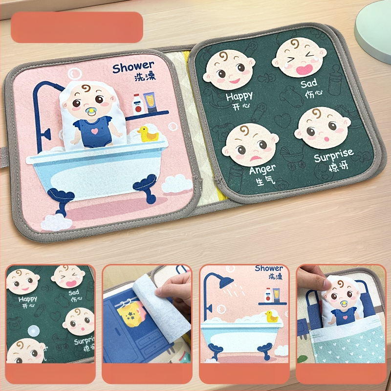 Atsparus ašaroms medžiaginis sąsiuvinis, plaunamas medžiaginis sąsiuvinis, kramtomas ankstyvojo ugdymo žaislas kūdikiams 6–12 mėnesių