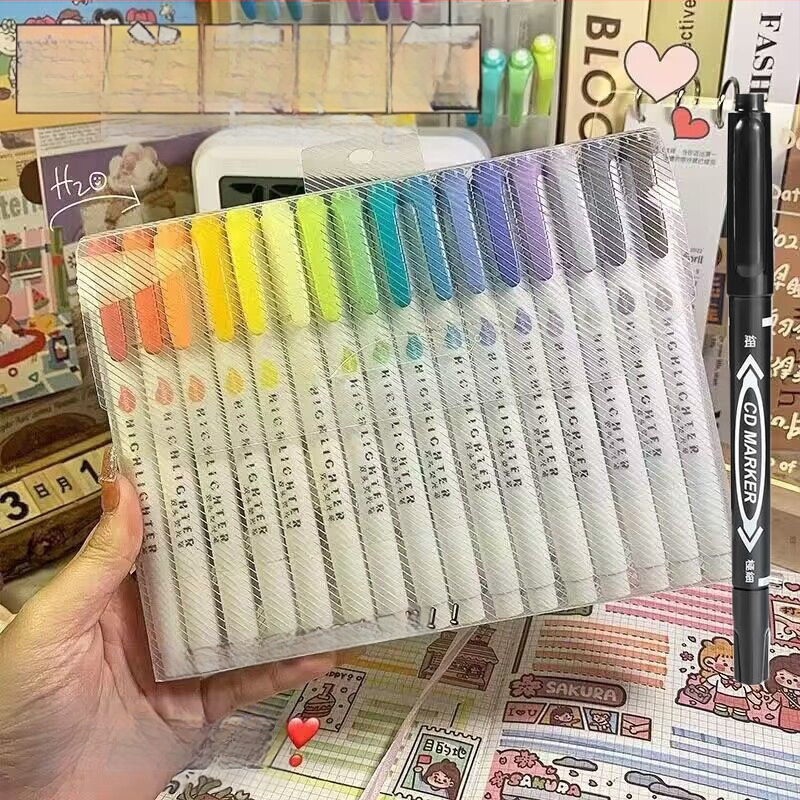 Dvigalvis žymeklis, aukštos kokybės, 30 spalvų, kostiumo žymėjimo, raktų žymeklis, studentų spalvų rašysenos rašiklis