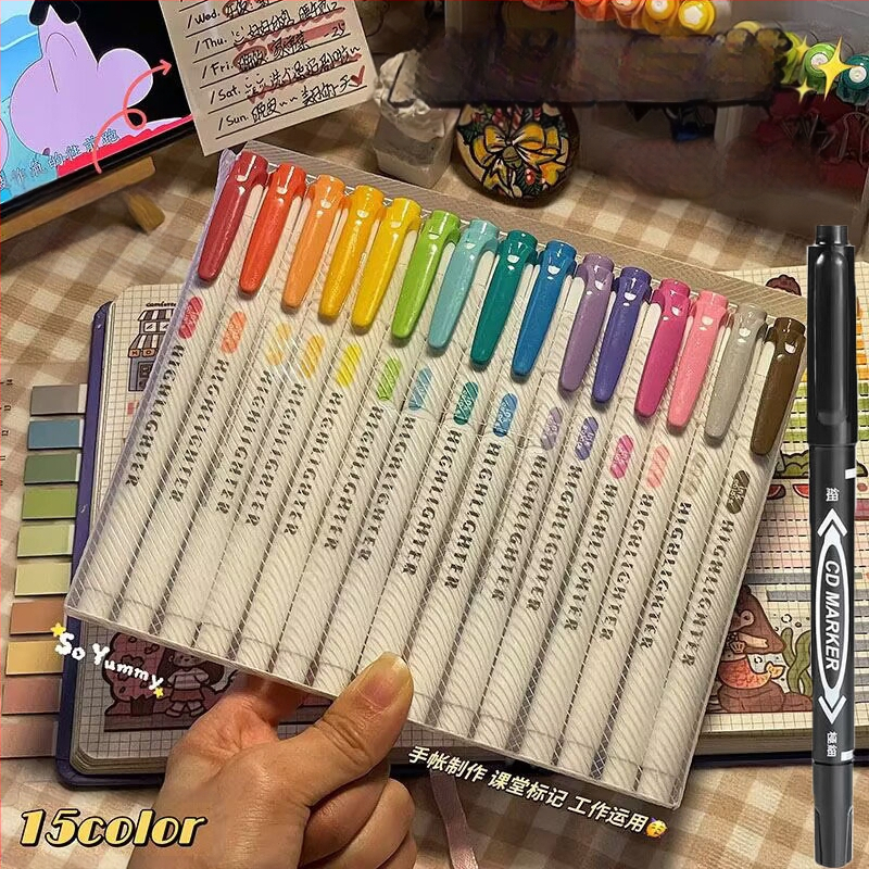 Dvigalvis žymeklis, aukštos kokybės, 30 spalvų, kostiumo žymėjimo, raktų žymeklis, studentų spalvų rašysenos rašiklis