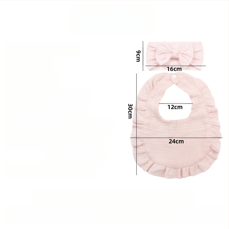 Европейски и американски новородени бебешки ленти за коса с панделка, детски марлени разрошени лигавници, хлъзгави бебешки кърпи