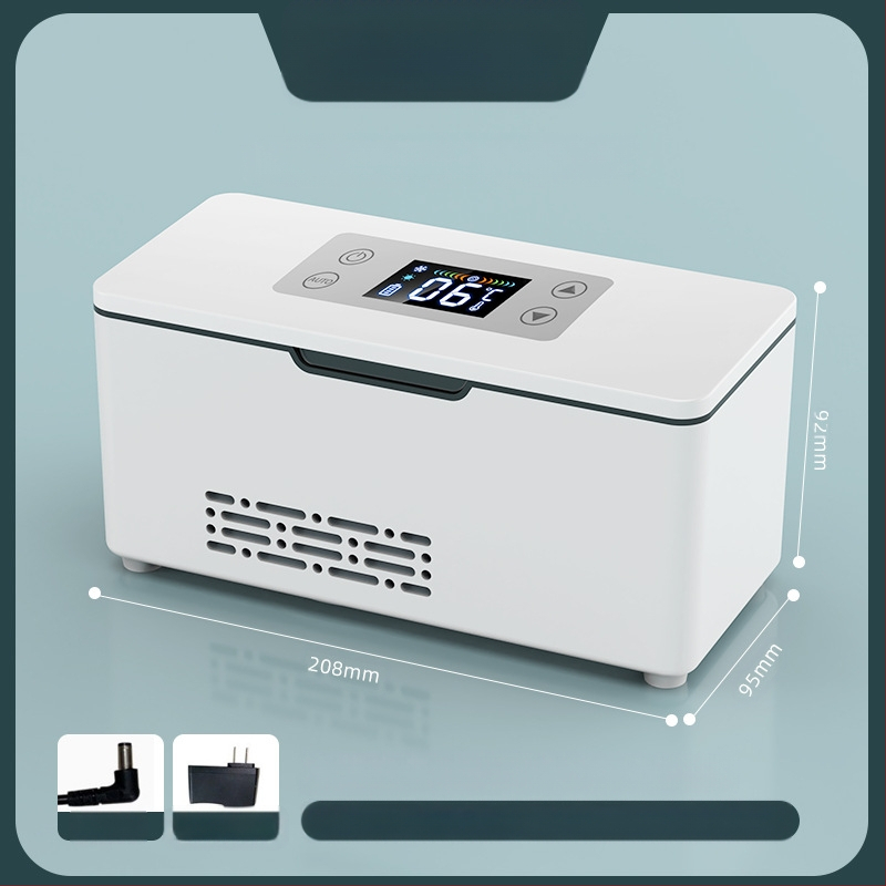 „Kubao“ nešiojamas insulino šaldytuvas, mini automobilinis namams, dvigubos paskirties 0–8 laipsnių šaldiklis, įkraunamas mažas US8 šaldytuvas