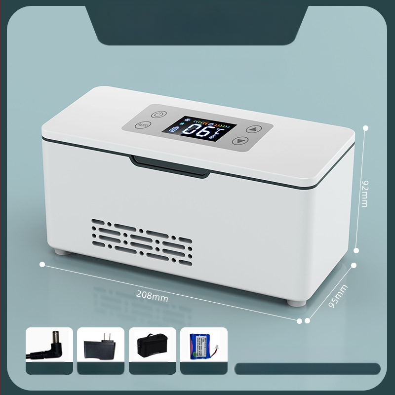 „Kubao“ nešiojamas insulino šaldytuvas, mini automobilinis namams, dvigubos paskirties 0–8 laipsnių šaldiklis, įkraunamas mažas US8 šaldytuvas