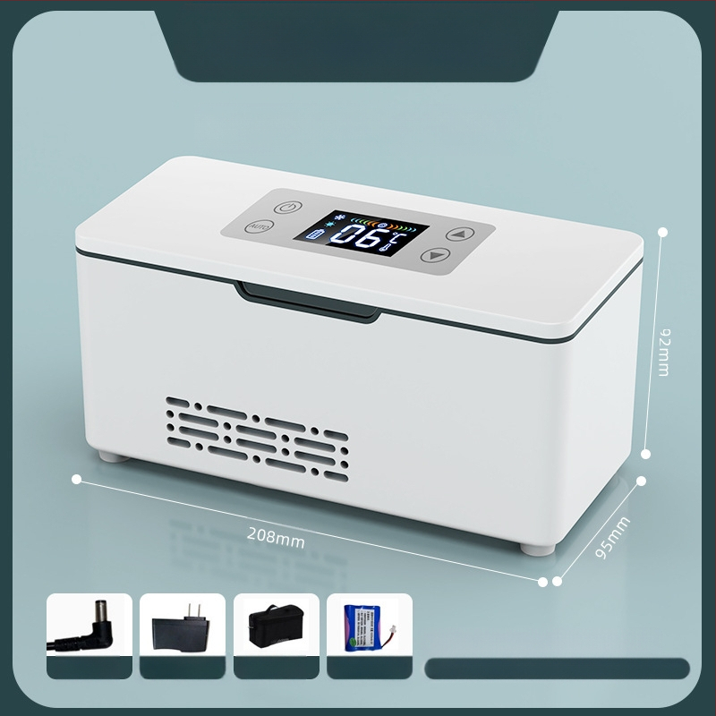 „Kubao“ nešiojamas insulino šaldytuvas, mini automobilinis namams, dvigubos paskirties 0–8 laipsnių šaldiklis, įkraunamas mažas US8 šaldytuvas