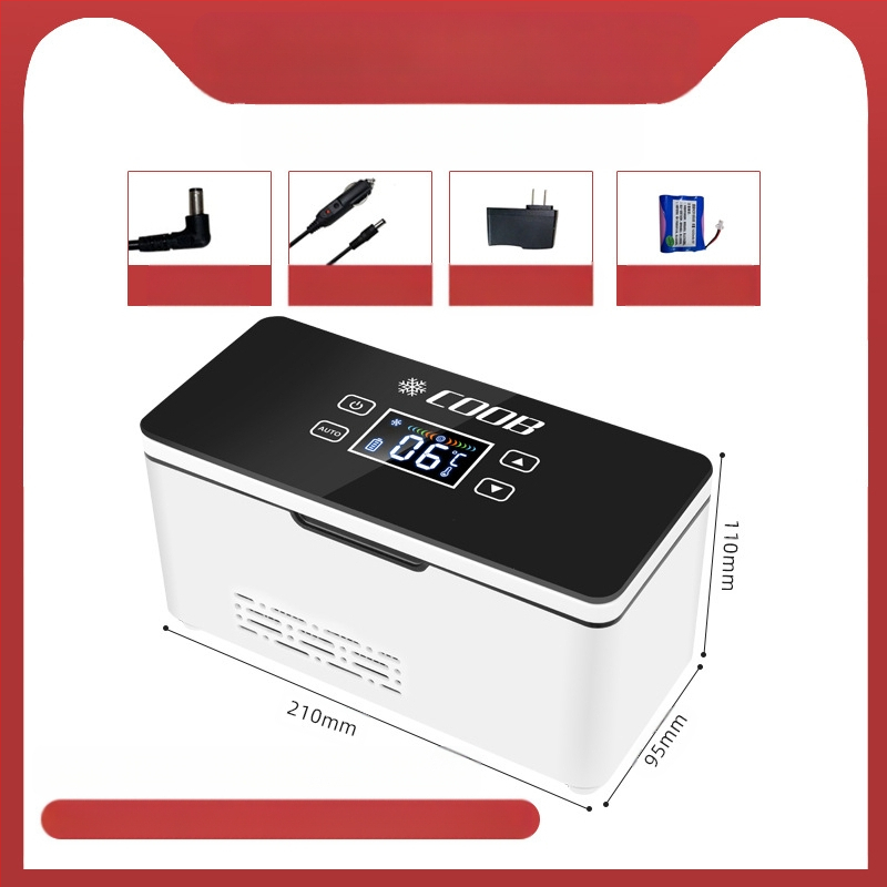 „Kubao“ nešiojamas insulino šaldytuvas, mini automobilinis namams, dvigubos paskirties 0–8 laipsnių šaldiklis, įkraunamas mažas US8 šaldytuvas