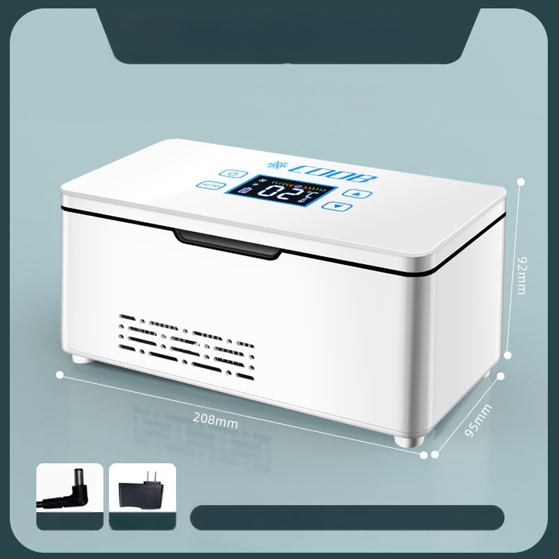 „Kubao“ nešiojamas insulino šaldytuvas, mini automobilinis namams, dvigubos paskirties 0–8 laipsnių šaldiklis, įkraunamas mažas US8 šaldytuvas