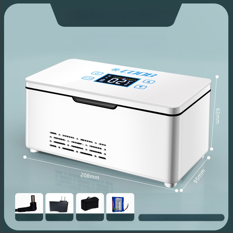 „Kubao“ nešiojamas insulino šaldytuvas, mini automobilinis namams, dvigubos paskirties 0–8 laipsnių šaldiklis, įkraunamas mažas US8 šaldytuvas