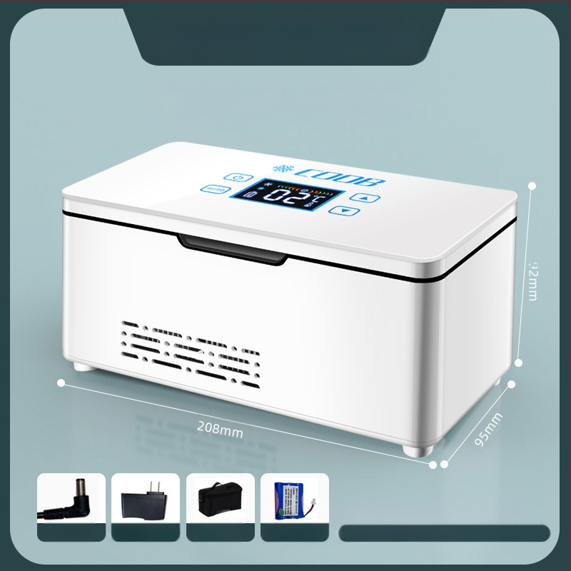 „Kubao“ nešiojamas insulino šaldytuvas, mini automobilinis namams, dvigubos paskirties 0–8 laipsnių šaldiklis, įkraunamas mažas US8 šaldytuvas