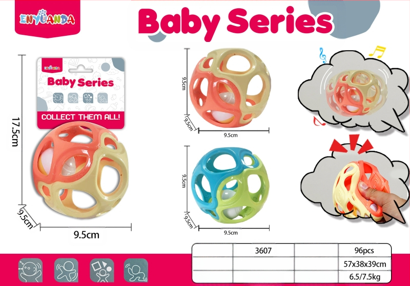 [Model fierbinte pentru mamă și bebeluș] Zornăitoare de mână pentru bebeluși Manhattan, minge cu gaură pentru apucarea mâinii, educație timpurie, integrare senzorială, antrenament, minge cu apucare a mâinii