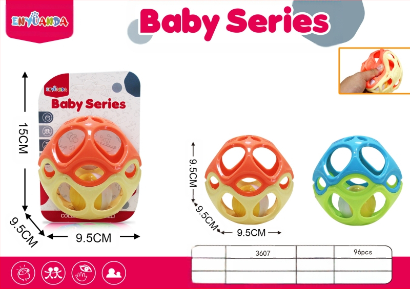 [Model fierbinte pentru mamă și bebeluș] Zornăitoare de mână pentru bebeluși Manhattan, minge cu gaură pentru apucarea mâinii, educație timpurie, integrare senzorială, antrenament, minge cu apucare a mâinii