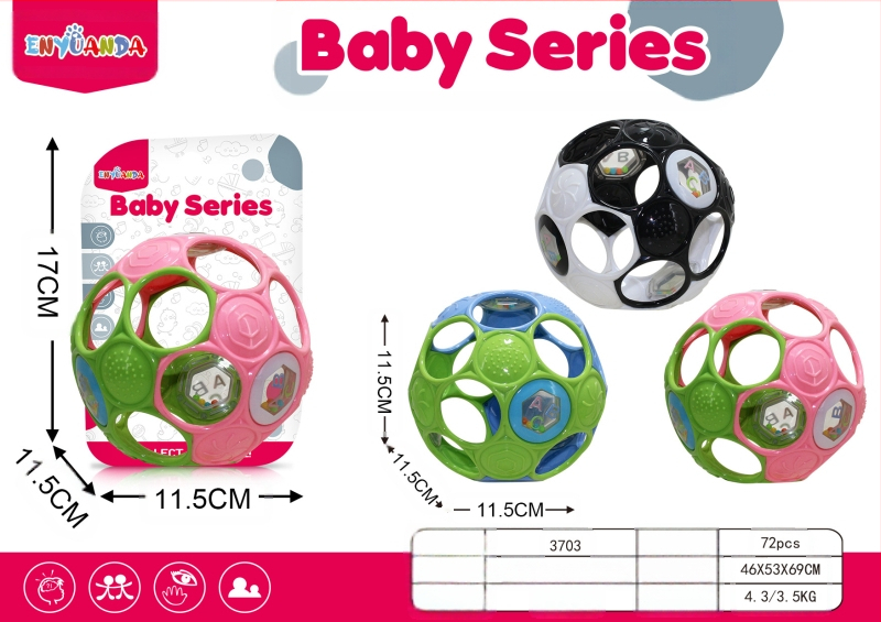 [Model fierbinte pentru mamă și bebeluș] Zornăitoare de mână pentru bebeluși Manhattan, minge cu gaură pentru apucarea mâinii, educație timpurie, integrare senzorială, antrenament, minge cu apucare a mâinii