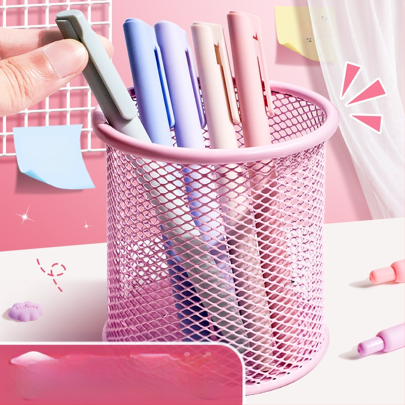 Metāla pildspalvu kasetnes biroja darbvirsmas studentu pildspalvu kasetņu uzglabāšanas kaste ar lielu ietilpību dzelzs tīklu, vienkārša zīmuļu kaste bērniem zēniem