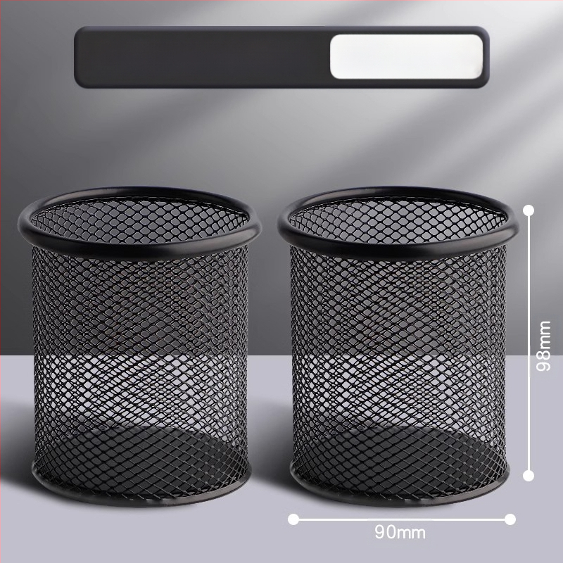 Metāla pildspalvu kasetnes biroja darbvirsmas studentu pildspalvu kasetņu uzglabāšanas kaste ar lielu ietilpību dzelzs tīklu, vienkārša zīmuļu kaste bērniem zēniem