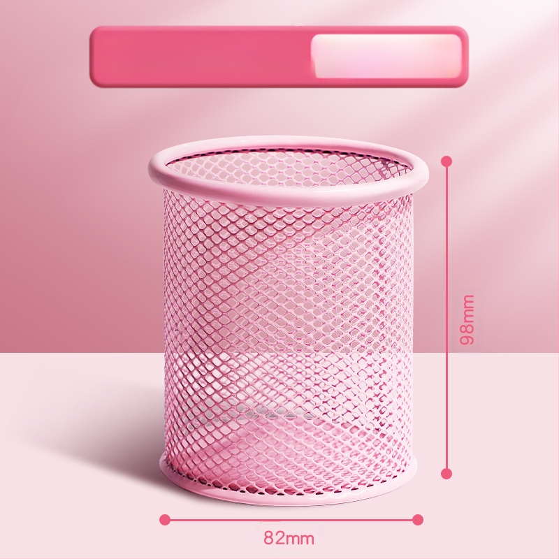 Metāla pildspalvu kasetnes biroja darbvirsmas studentu pildspalvu kasetņu uzglabāšanas kaste ar lielu ietilpību dzelzs tīklu, vienkārša zīmuļu kaste bērniem zēniem