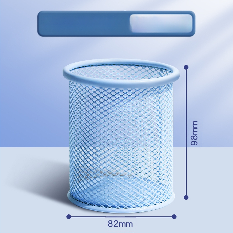 Metāla pildspalvu kasetnes biroja darbvirsmas studentu pildspalvu kasetņu uzglabāšanas kaste ar lielu ietilpību dzelzs tīklu, vienkārša zīmuļu kaste bērniem zēniem