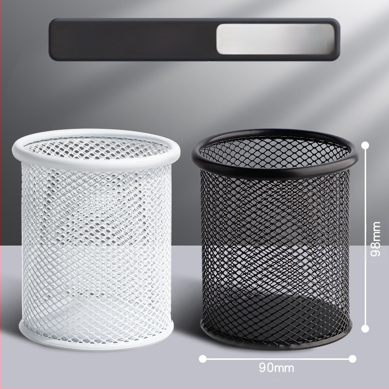 Metāla pildspalvu kasetnes biroja darbvirsmas studentu pildspalvu kasetņu uzglabāšanas kaste ar lielu ietilpību dzelzs tīklu, vienkārša zīmuļu kaste bērniem zēniem