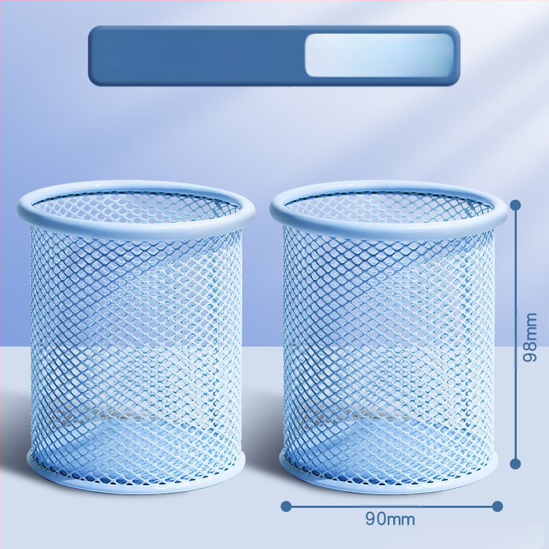 Metāla pildspalvu kasetnes biroja darbvirsmas studentu pildspalvu kasetņu uzglabāšanas kaste ar lielu ietilpību dzelzs tīklu, vienkārša zīmuļu kaste bērniem zēniem