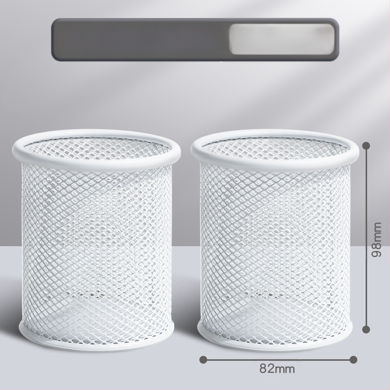 Metāla pildspalvu kasetnes biroja darbvirsmas studentu pildspalvu kasetņu uzglabāšanas kaste ar lielu ietilpību dzelzs tīklu, vienkārša zīmuļu kaste bērniem zēniem