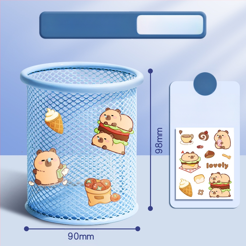Metāla pildspalvu kasetnes biroja darbvirsmas studentu pildspalvu kasetņu uzglabāšanas kaste ar lielu ietilpību dzelzs tīklu, vienkārša zīmuļu kaste bērniem zēniem