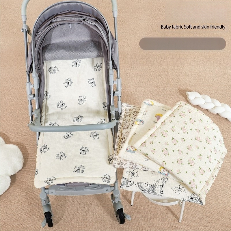 Kūdikio vežimėlio pagalvėlė, vasarinis, minkštas, sutankintas, šiltas medvilninis čiužinys, marlės pupelių aksomas, kūdikio vežimėlio čiužinys, medvilninis pagalvėlė