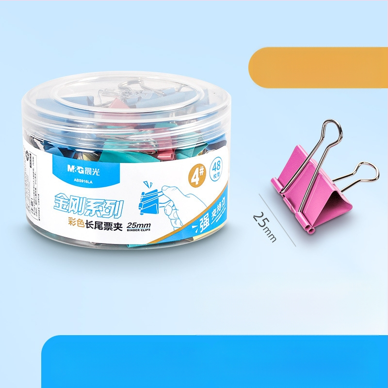 „Chenguang“ kanceliarinių prekių spalvota ilga uodegos segtukas, didelė bandymo sąvaržėlė, 25 mm, maža metalinė vištos uodegos segtukas, maža sąvaržėlė su segtuku