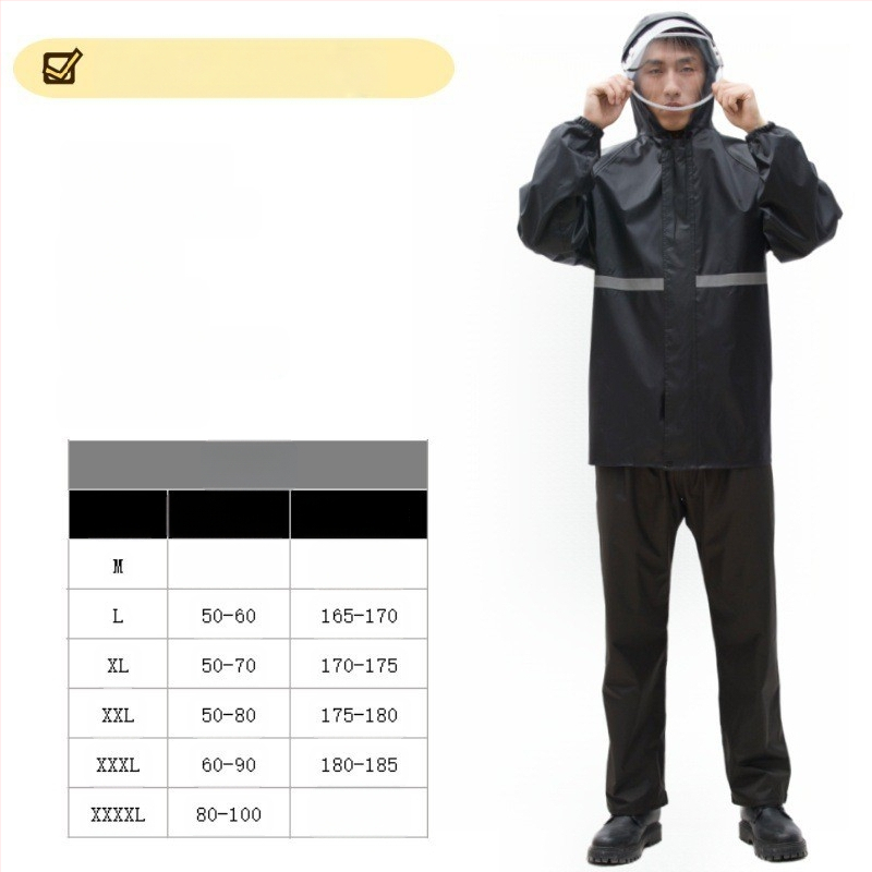 Дъждобрани на едро, анти-бунт дъждобран, дъждобран, костюм, дебел оксфордски плат, устойчив на износване, отразяващи мъжки водоустойчиви панталони за езда на долната част на тялото