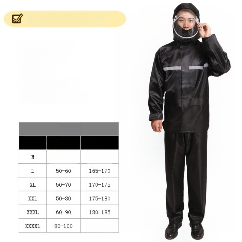 Дъждобрани на едро, анти-бунт дъждобран, дъждобран, костюм, дебел оксфордски плат, устойчив на износване, отразяващи мъжки водоустойчиви панталони за езда на долната част на тялото