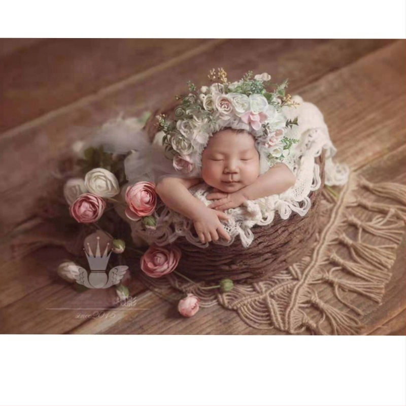 Naujagimio bohemiškas apklotas, fotografijos fotorekvizitai, kūdikis, kūdikio fotostudijos pagalvėlė, apklotas, nuotrauka, saulėgrąžų rekvizitai