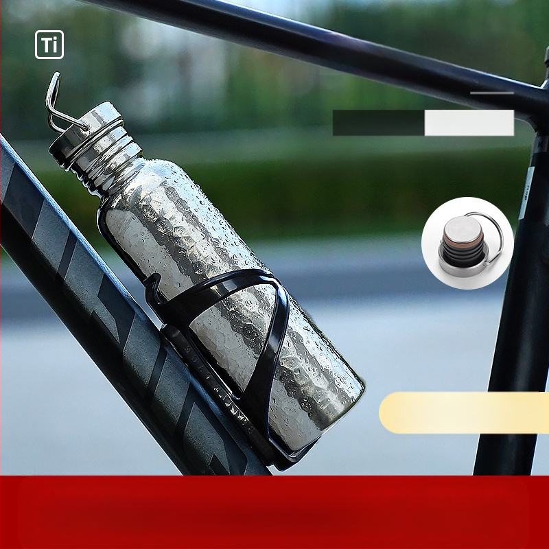 Gryno titano sportinis dviračių virdulys, lauko sportinis virdulys, kelioninis nešiojamas vandens puodelis, lengvas stovyklavimo virdulys, plaktuko formos virdulys