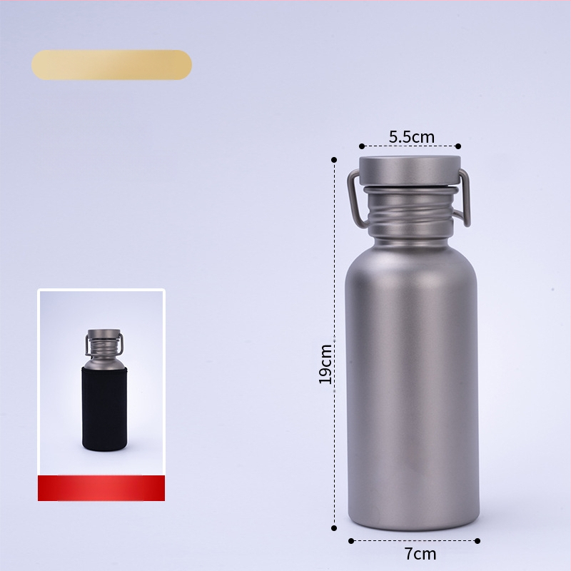 Gryno titano sportinis dviračių virdulys, lauko sportinis virdulys, kelioninis nešiojamas vandens puodelis, lengvas stovyklavimo virdulys, plaktuko formos virdulys