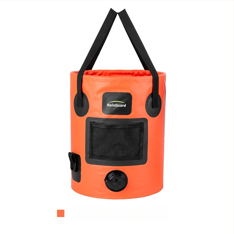 Sulankstomas kibiras, nešiojamas kibiras su vožtuvu, didelės talpos kempingo kibiras, apvalus rankinis kibiras su dangčiu, žvejybos kibiras