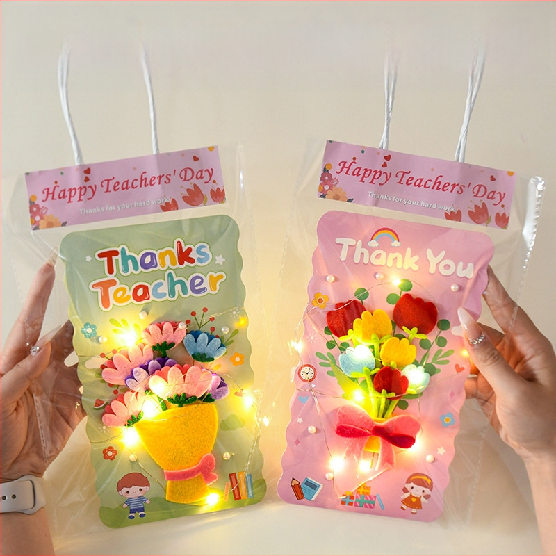 Ръчно изработени поздравителни картички за Деня на учителя, детски „Направи си сам“, изработка от родители и деца, триизмерни картички с букети цветя, подаръчни материали за детска градина за учители