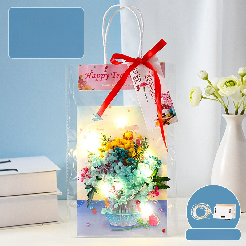 Ръчно изработени поздравителни картички за Деня на учителя, детски „Направи си сам“, изработка от родители и деца, триизмерни картички с букети цветя, подаръчни материали за детска градина за учители