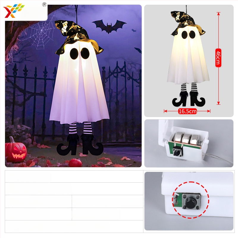 Tarpvalstybiniai „Amazon“ nauji Helovino LED dekoratyviniai šviestuvai, vaiduokliški pakabinami šviestuvai, vaiduokliški festivalio kambario atmosferos šviestuvai