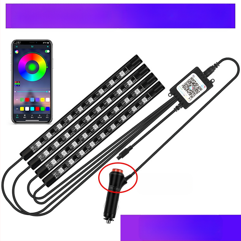 Auto esitule auto salongi modifikatsioonideta LED värviline gaasilamp auto USB-tallaga salongilamp muusikarütmilamp