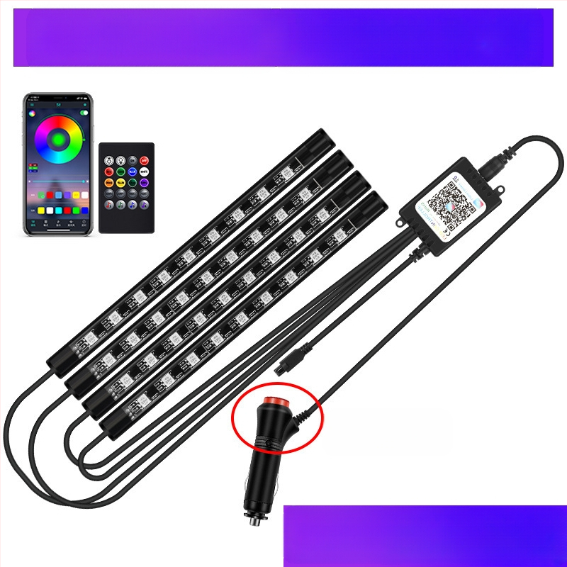 Auto esitule auto salongi modifikatsioonideta LED värviline gaasilamp auto USB-tallaga salongilamp muusikarütmilamp