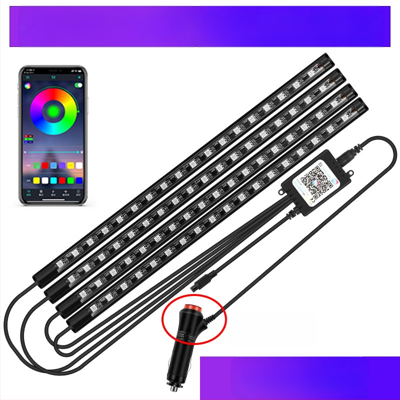 Auto esitule auto salongi modifikatsioonideta LED värviline gaasilamp auto USB-tallaga salongilamp muusikarütmilamp